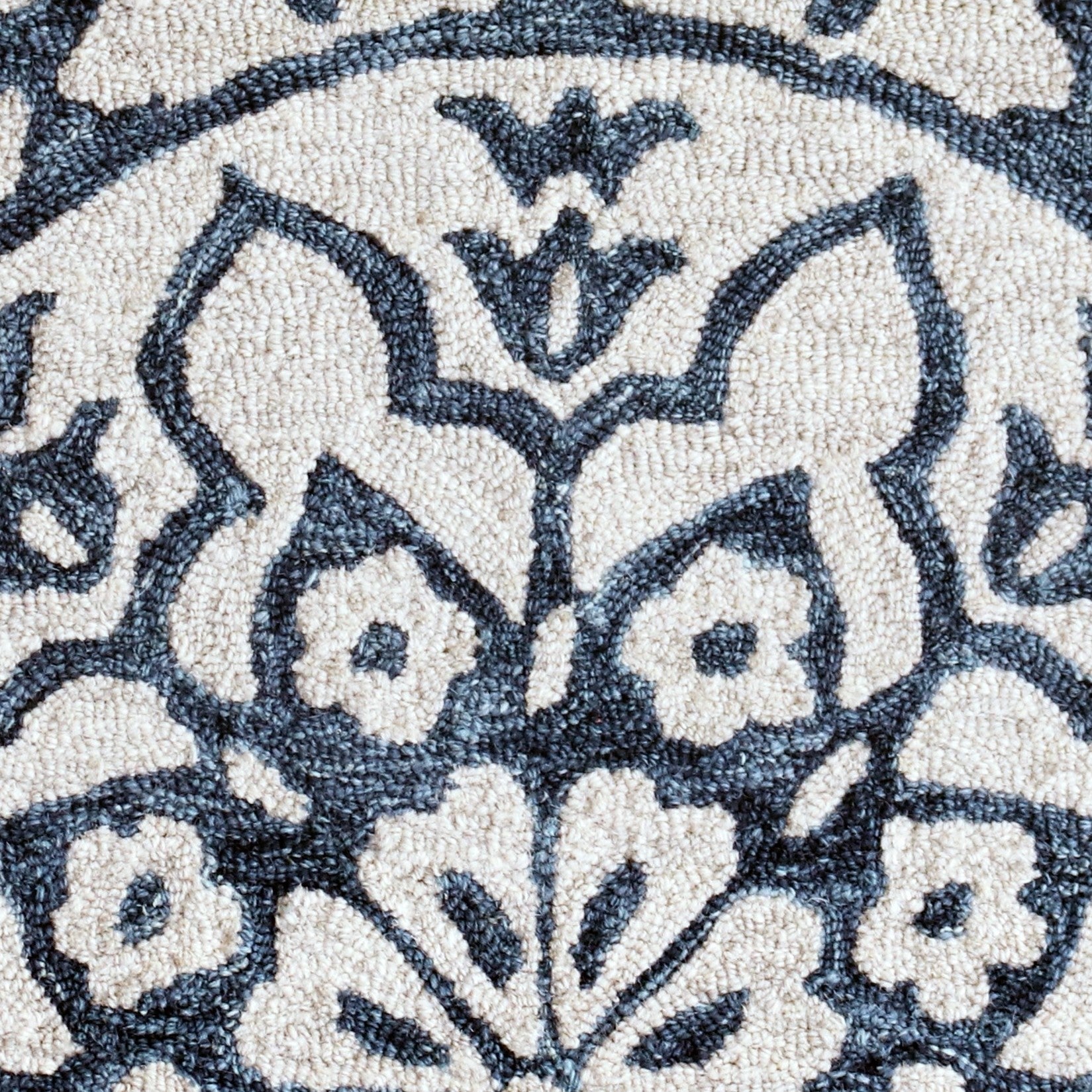 HomeRoots 2' x 4' Navy and White Decorative Hearth Rug