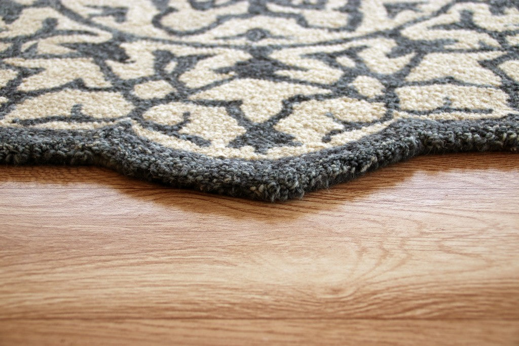 HomeRoots 2' x 4' Navy and White Decorative Hearth Rug