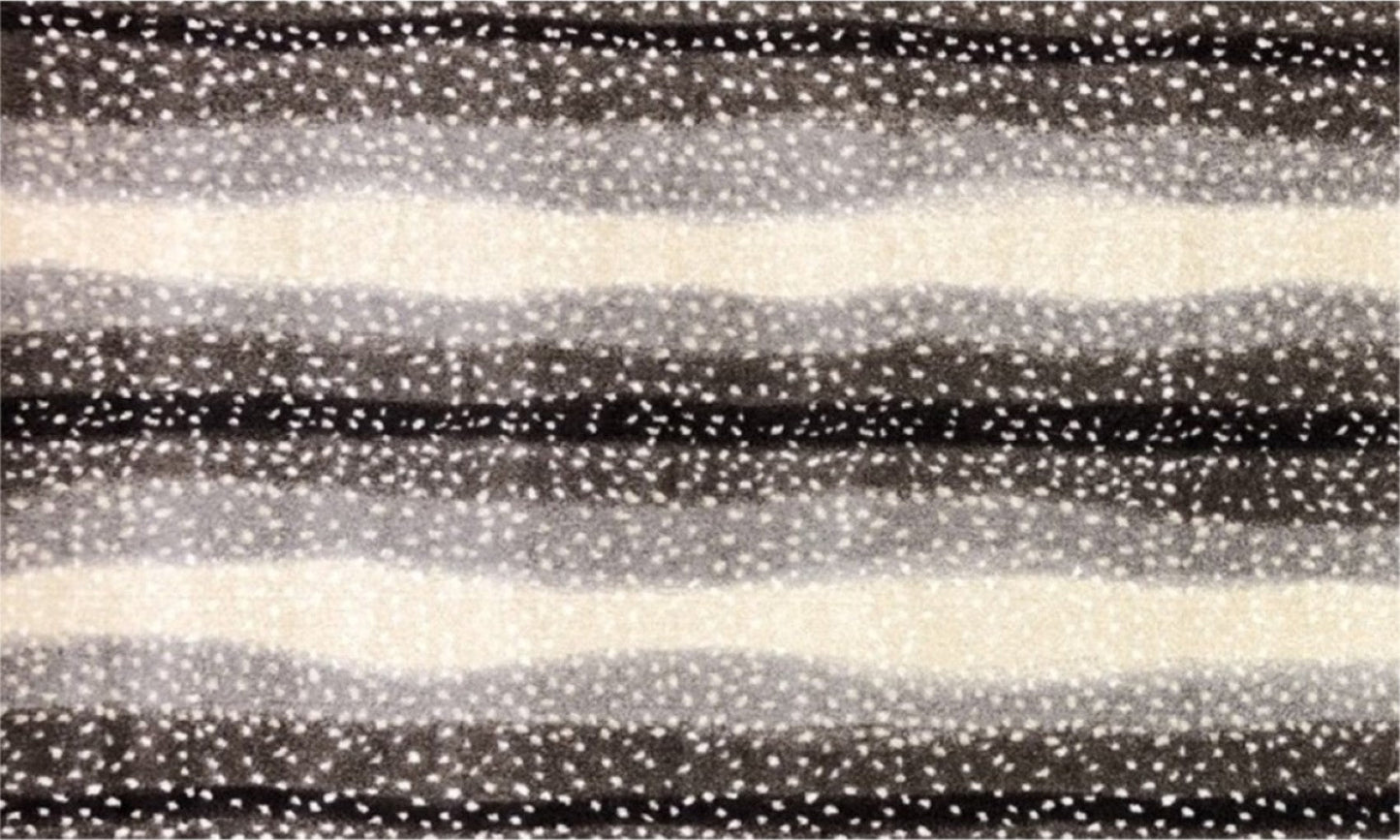 HomeRoots 2' x 4' Neutral Dot and Wave Washable Floor Mat