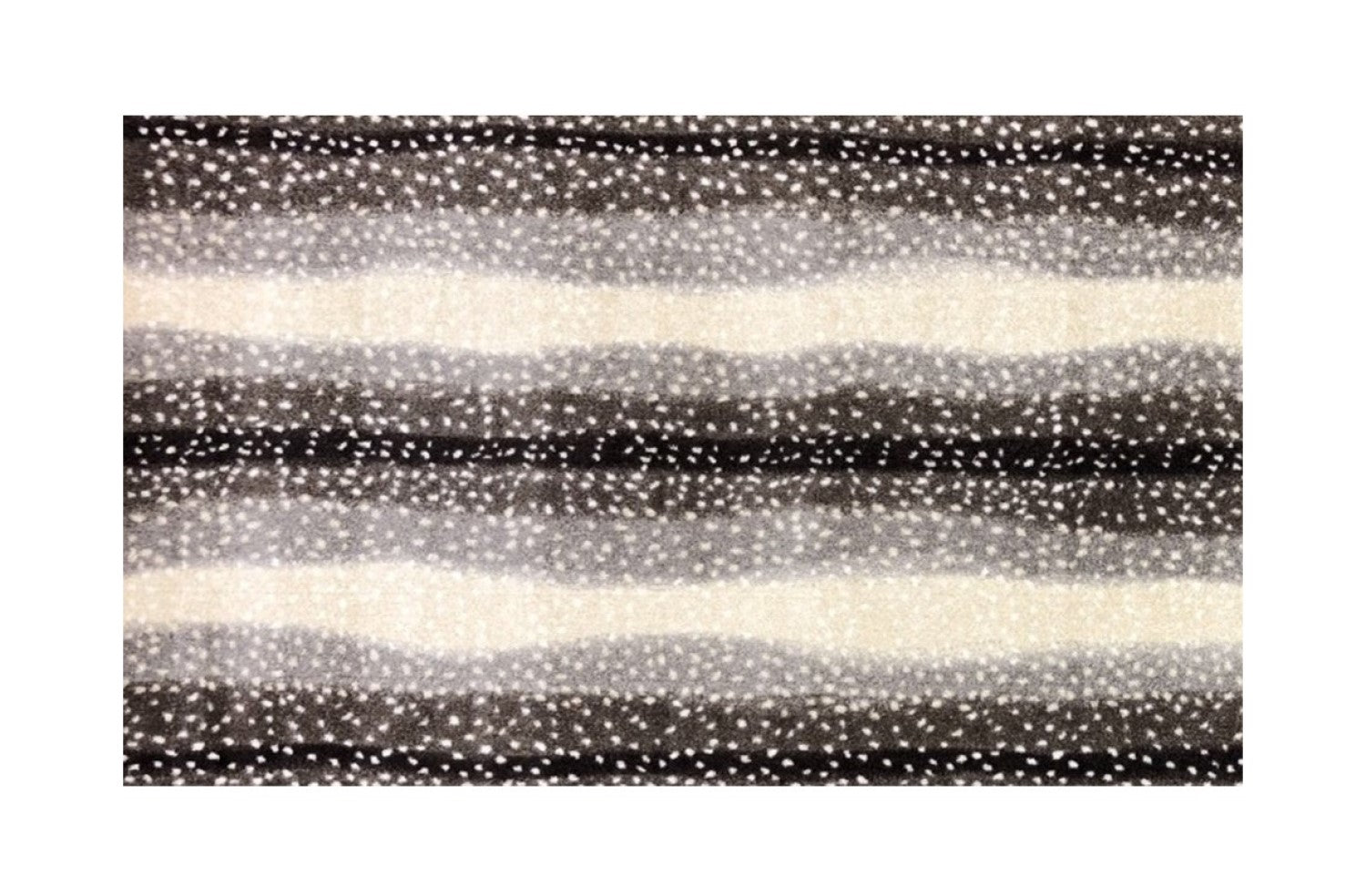 HomeRoots 2' x 4' Neutral Dot and Wave Washable Floor Mat