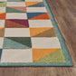 HomeRoots 2' x 4' Orange Gray Triangle Indoor Outdoor Area Rug