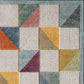 HomeRoots 2' x 4' Orange Gray Triangle Indoor Outdoor Area Rug