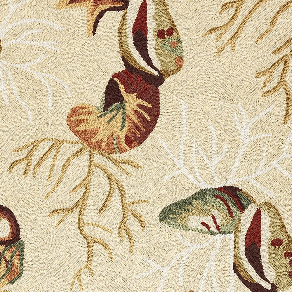 HomeRoots 2' x 4' Polyester Beige Area Rug