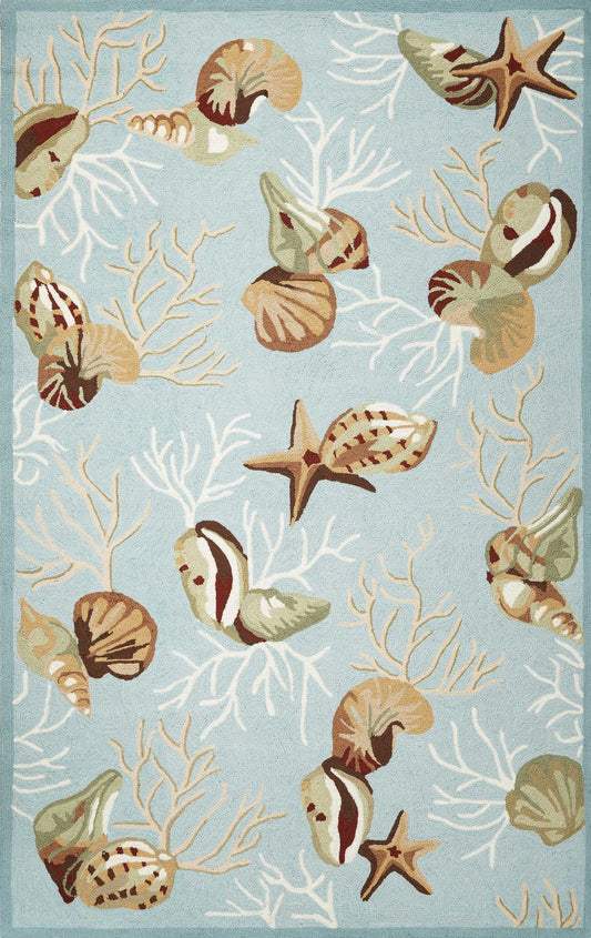 HomeRoots 2' x 4' Polyester Blue Area Rug