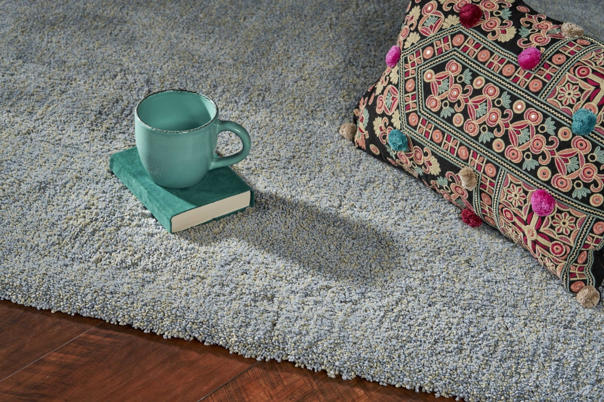 HomeRoots 2' x 4' Polyester Blue Heather Area Rug