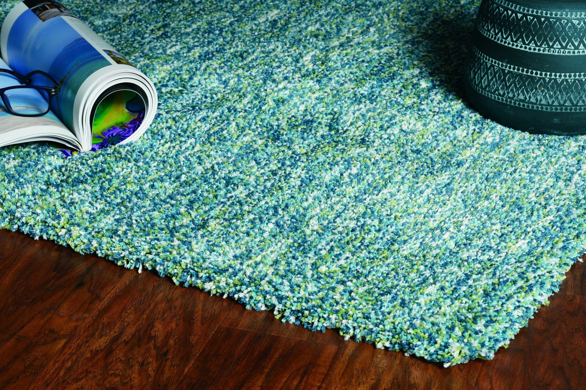 HomeRoots 2' x 4' Polyester Seafoam Heather Area Rug
