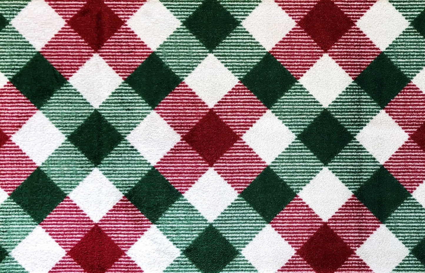 HomeRoots 2' x 4' Red and Green Plaid Washable Floor Mat