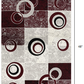 HomeRoots 2' x 4' Red and White Inverse Circles Area Rug