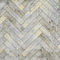 HomeRoots 2' x 4' Rustic Gray Herringbone Washable Floor Mat