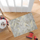 HomeRoots 2' x 4' Rustic Gray Herringbone Washable Floor Mat