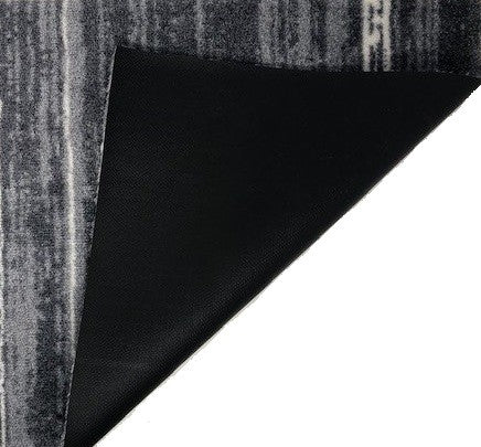HomeRoots 2' x 4' Shades of Gray Brushstokes Washable Floor Mat