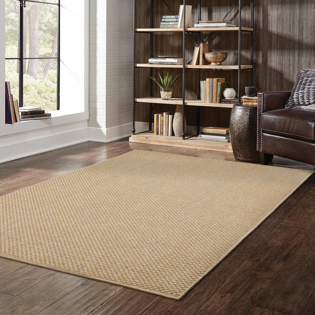 HomeRoots 2’ x 4’ Solid Sand Beige Indoor Outdoor Scatter Rug