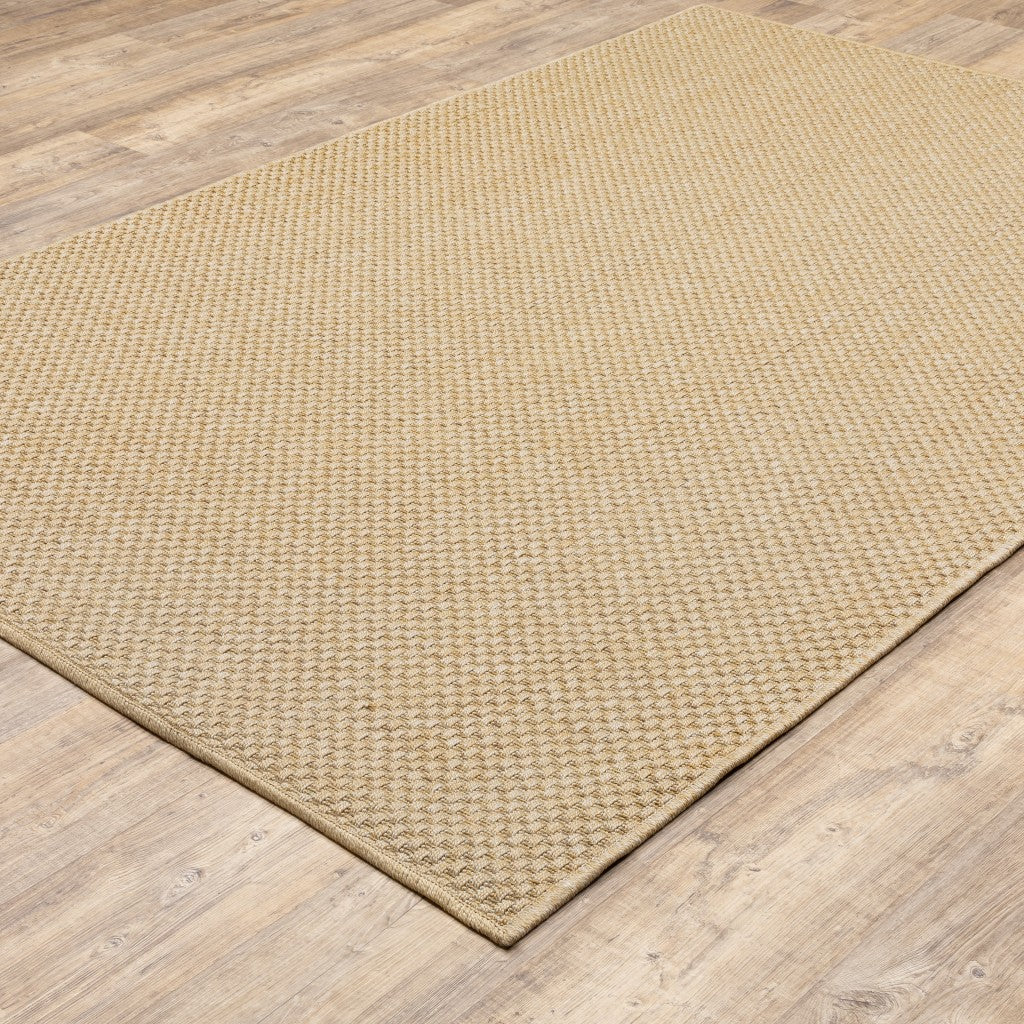 HomeRoots 2’ x 4’ Solid Sand Beige Indoor Outdoor Scatter Rug