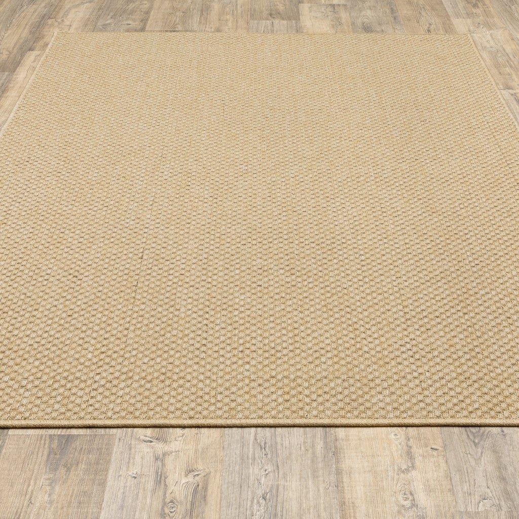 HomeRoots 2’ x 4’ Solid Sand Beige Indoor Outdoor Scatter Rug