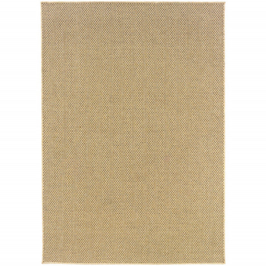 HomeRoots 2’ x 4’ Solid Sand Beige Indoor Outdoor Scatter Rug