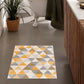 HomeRoots 2’ x 4’ Triangular Lattice Area Rug in Yellow Finish