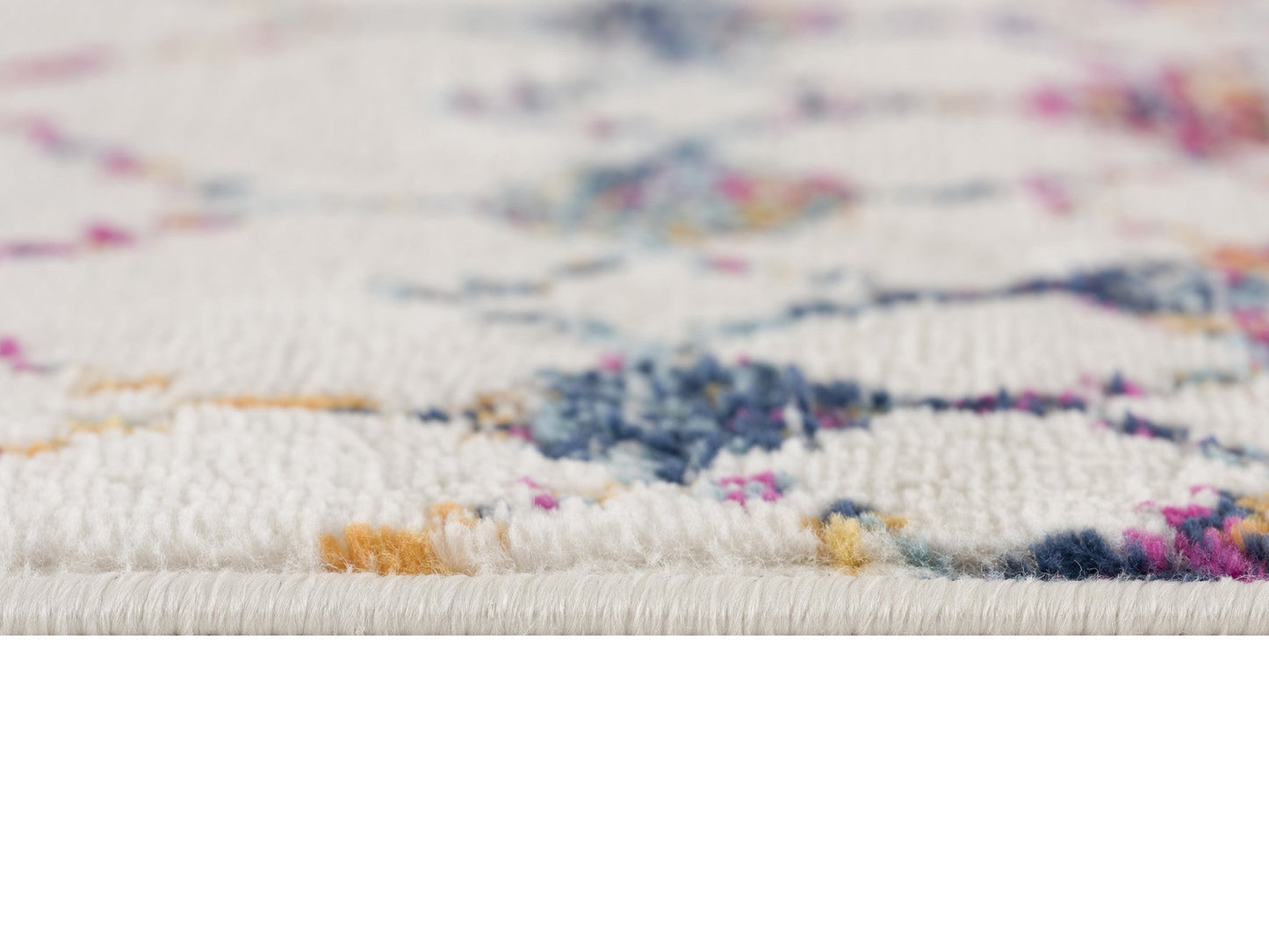 HomeRoots 2’ x 4’ White Modern Geometric Grid Area Rug