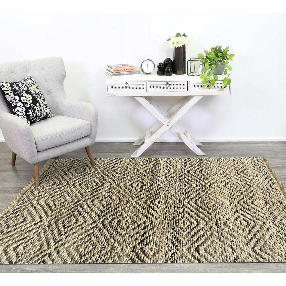 HomeRoots 2' x 5' Gray and White Diamonds Area Rug