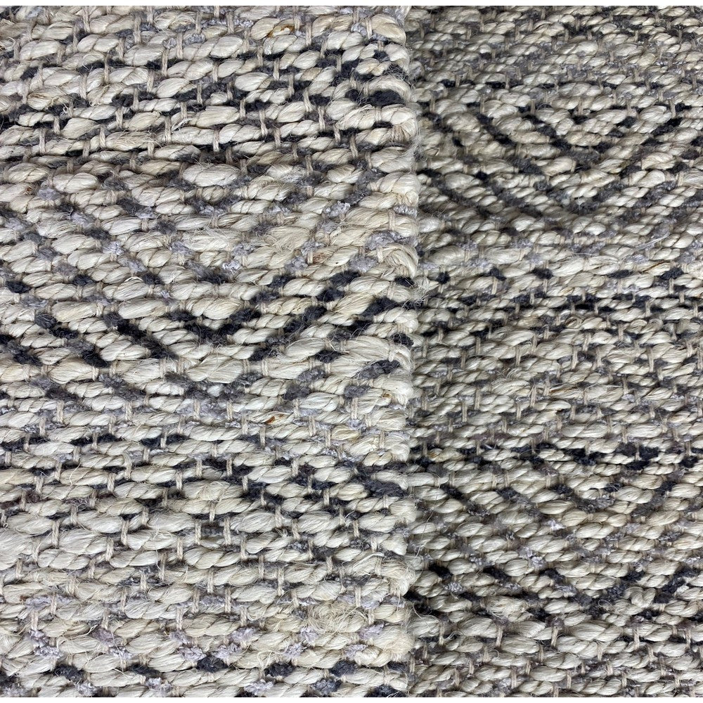 HomeRoots 2' x 5' Gray and White Diamonds Area Rug