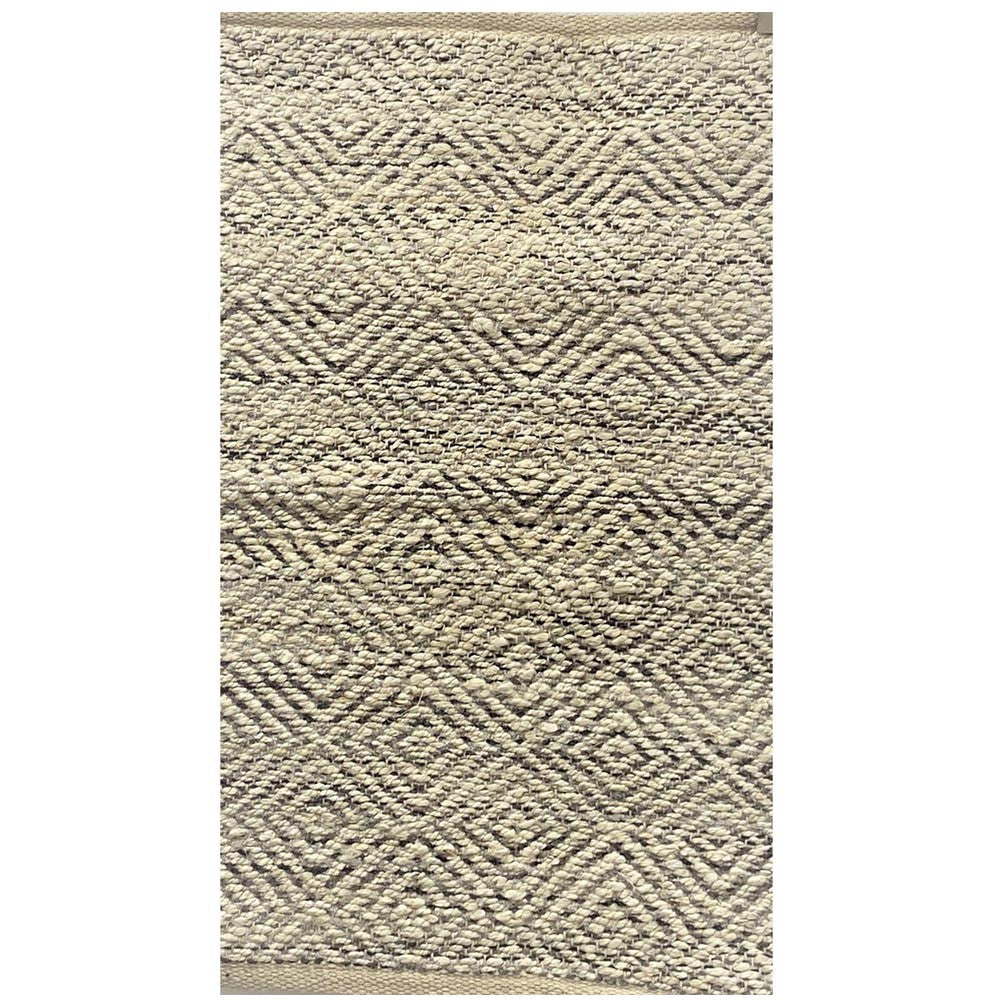 HomeRoots 2' x 5' Gray and White Diamonds Area Rug