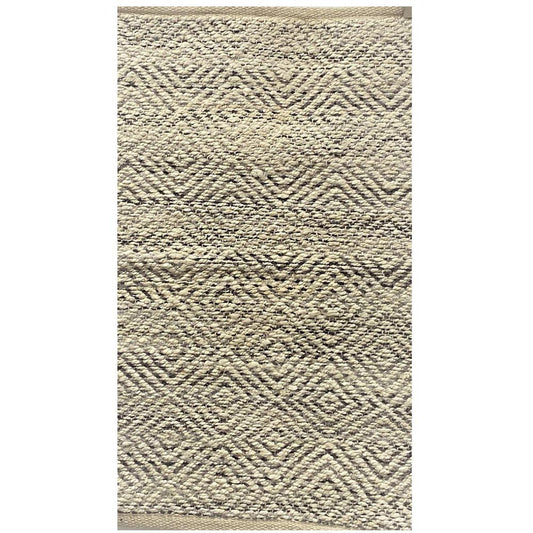HomeRoots 2' x 5' Gray and White Diamonds Area Rug