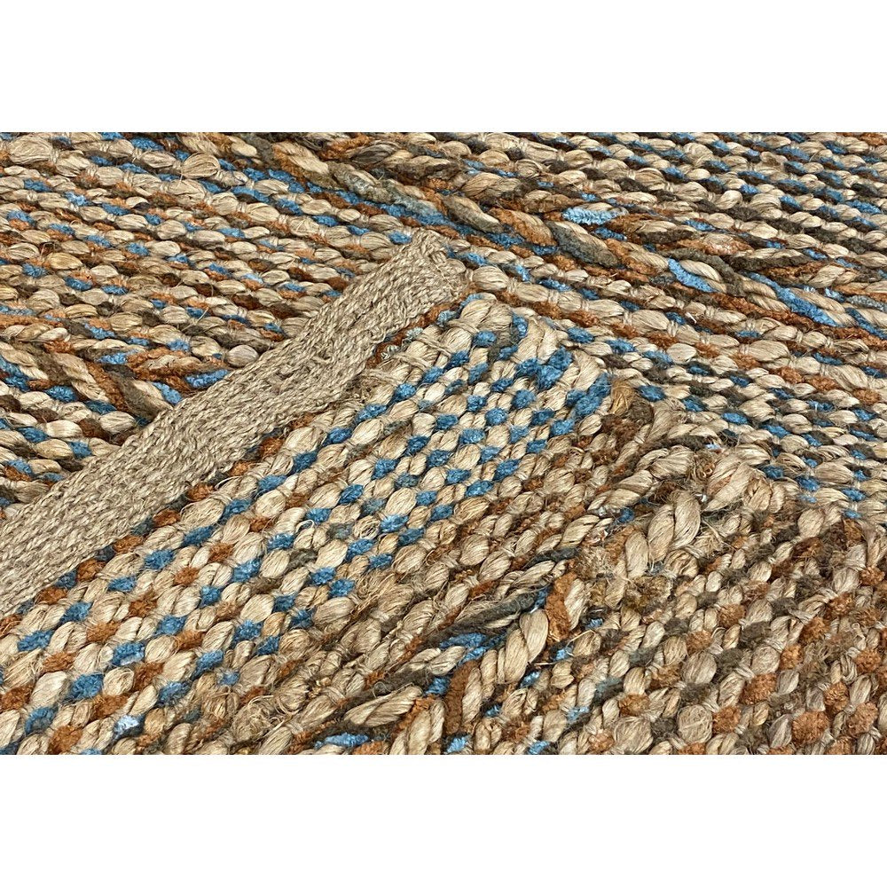 HomeRoots 2' x 5' Seafoam and Tan Braided Stripe Area Rug