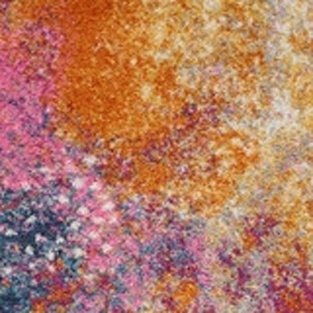 HomeRoots 2’ x 6’ Abstract Brights Sunburst Runner Rug