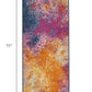 HomeRoots 2’ x 6’ Abstract Brights Sunburst Runner Rug