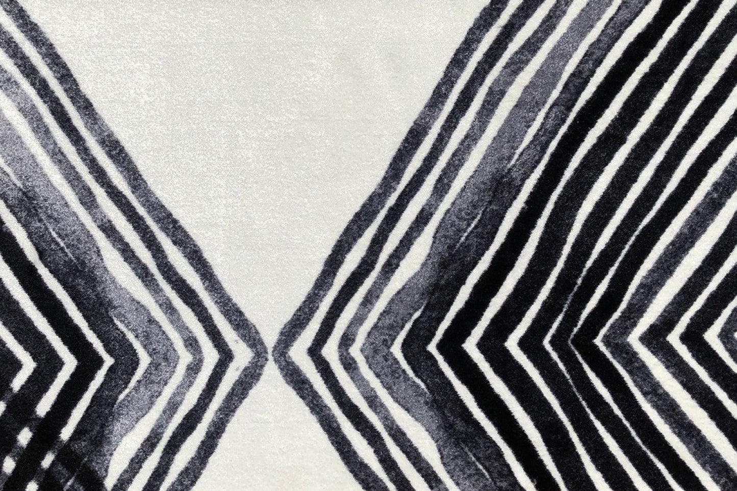 HomeRoots 2' x 6' Black and Gray Abstract Arrow Washable Runner Rug