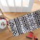 HomeRoots 2' x 6' Black and Gray Aztec Washable Runner Rug