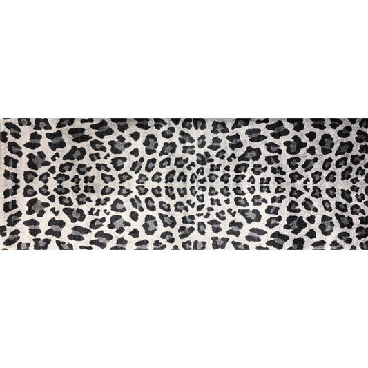 HomeRoots 2' x 6' Black and Gray Cheetah Washable Runner Rug