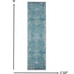 HomeRoots 2' x 6' Blue Distressed Medallion Runner Rug