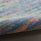 HomeRoots 2' x 6' Blue Distressed Striations Runner Rug