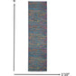 HomeRoots 2' x 6' Blue Distressed Striations Runner Rug