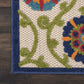 HomeRoots 2’ x 6’ Blue Vines Indoor Outdoor Runner Rug