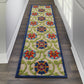 HomeRoots 2’ x 6’ Blue Vines Indoor Outdoor Runner Rug