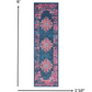 HomeRoots 2’ x 6’ Blue and Pink Medallion Runner Rug