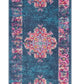 HomeRoots 2’ x 6’ Blue and Pink Medallion Runner Rug