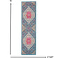 HomeRoots 2' x 6' Blue and Pink Medallion Runner Rug