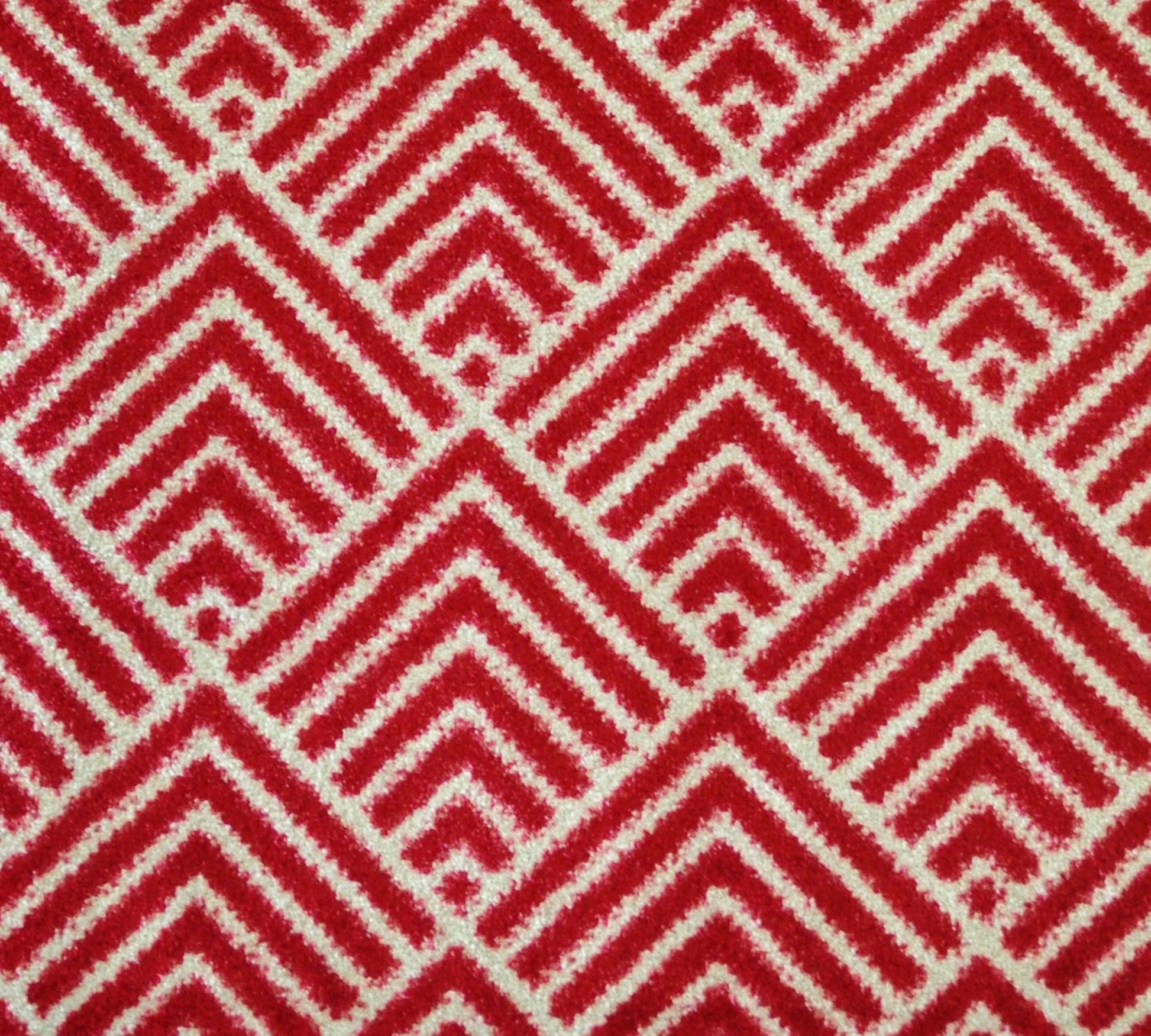 HomeRoots 2' x 6' Deep Red and Tan Arrow Geo Washable Runner Rug