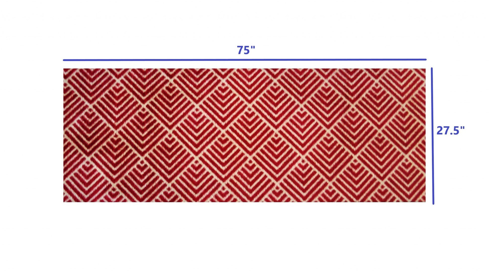 HomeRoots 2' x 6' Deep Red and Tan Arrow Geo Washable Runner Rug