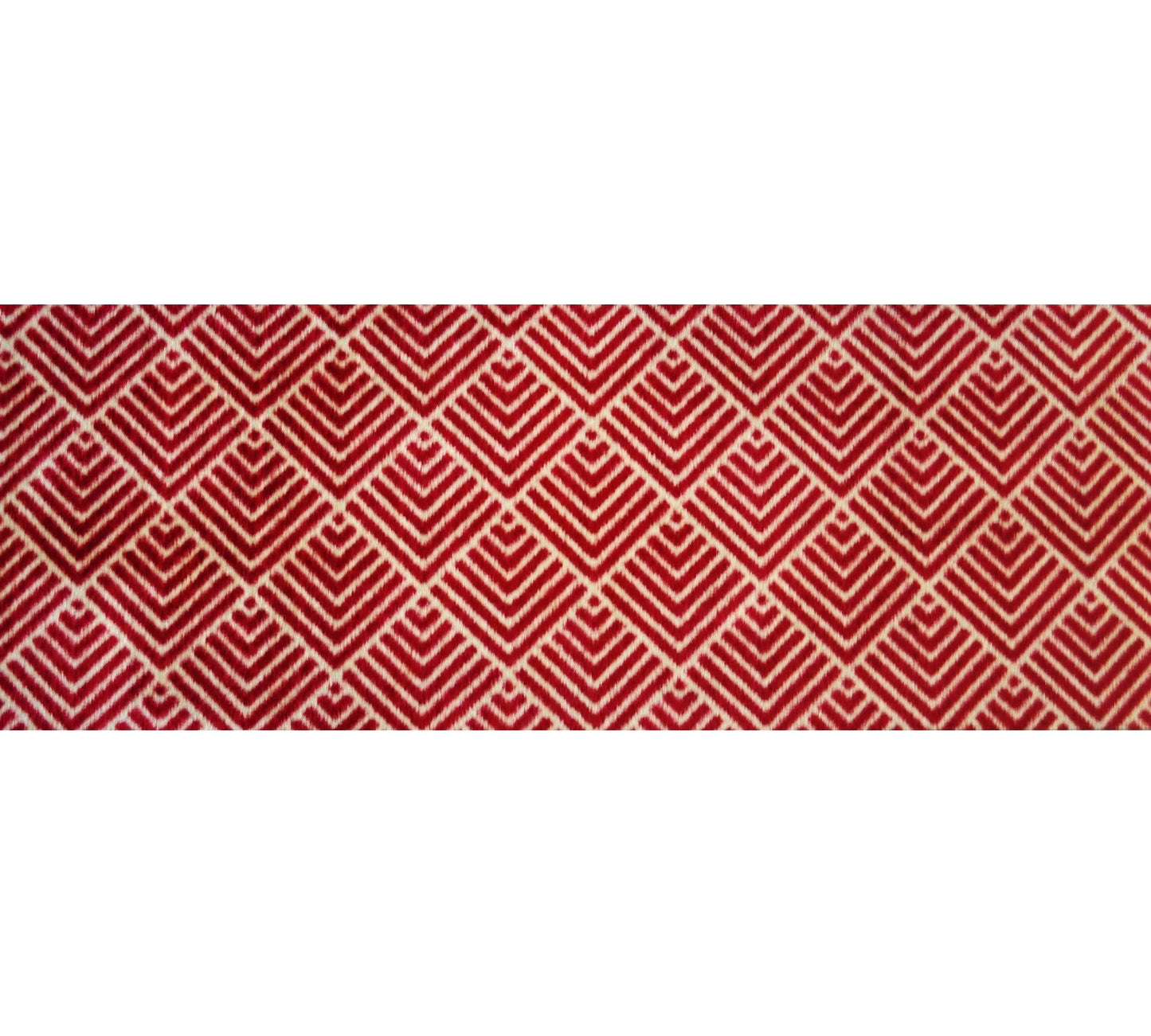 HomeRoots 2' x 6' Deep Red and Tan Arrow Geo Washable Runner Rug