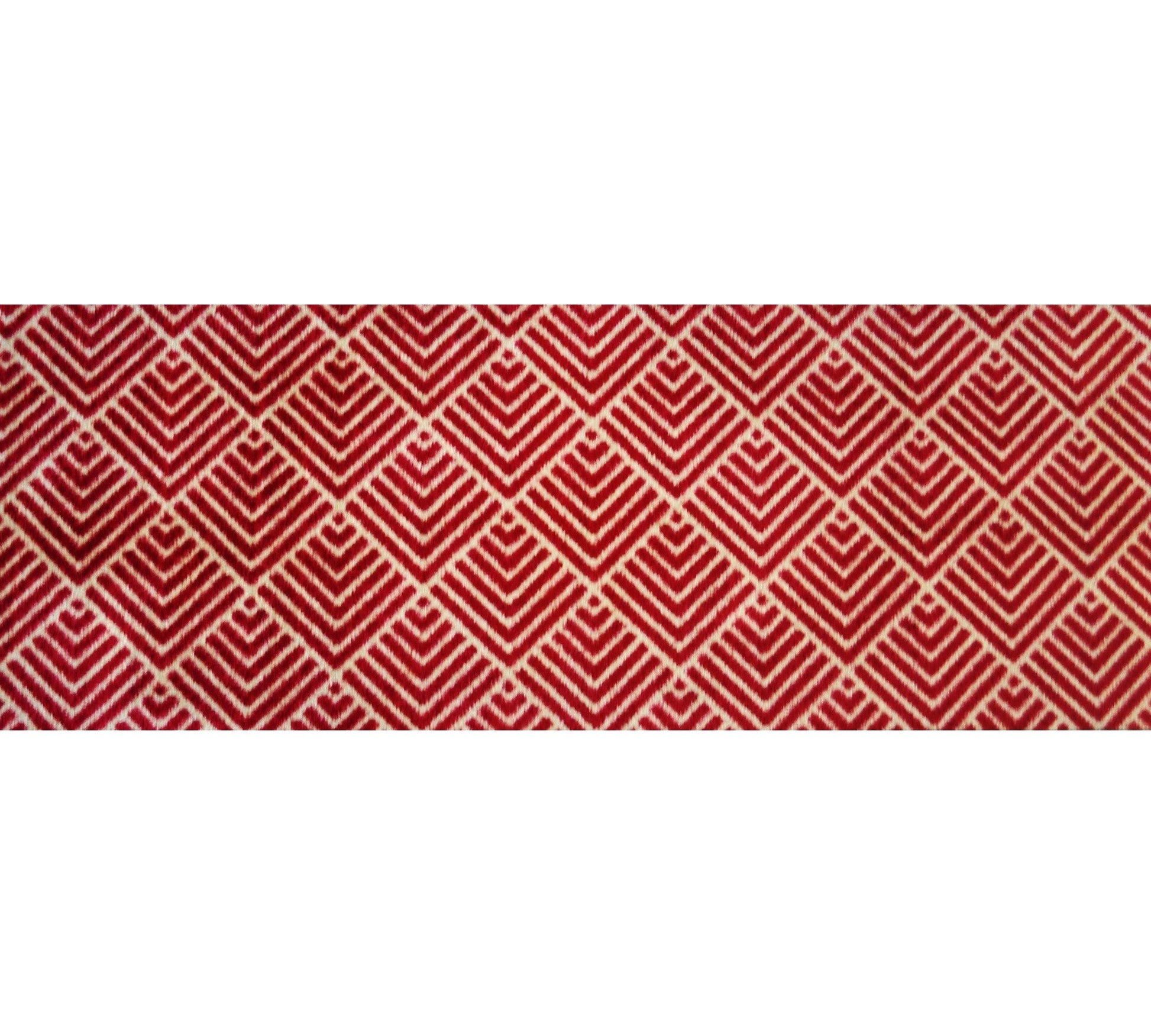 HomeRoots 2' x 6' Deep Red and Tan Arrow Geo Washable Runner Rug