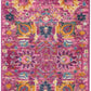 HomeRoots 2' x 6' Fuchsia and Orange Distressed Runner Rug