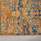 HomeRoots 2' x 6' Gold and Blue Antique Runner Rug