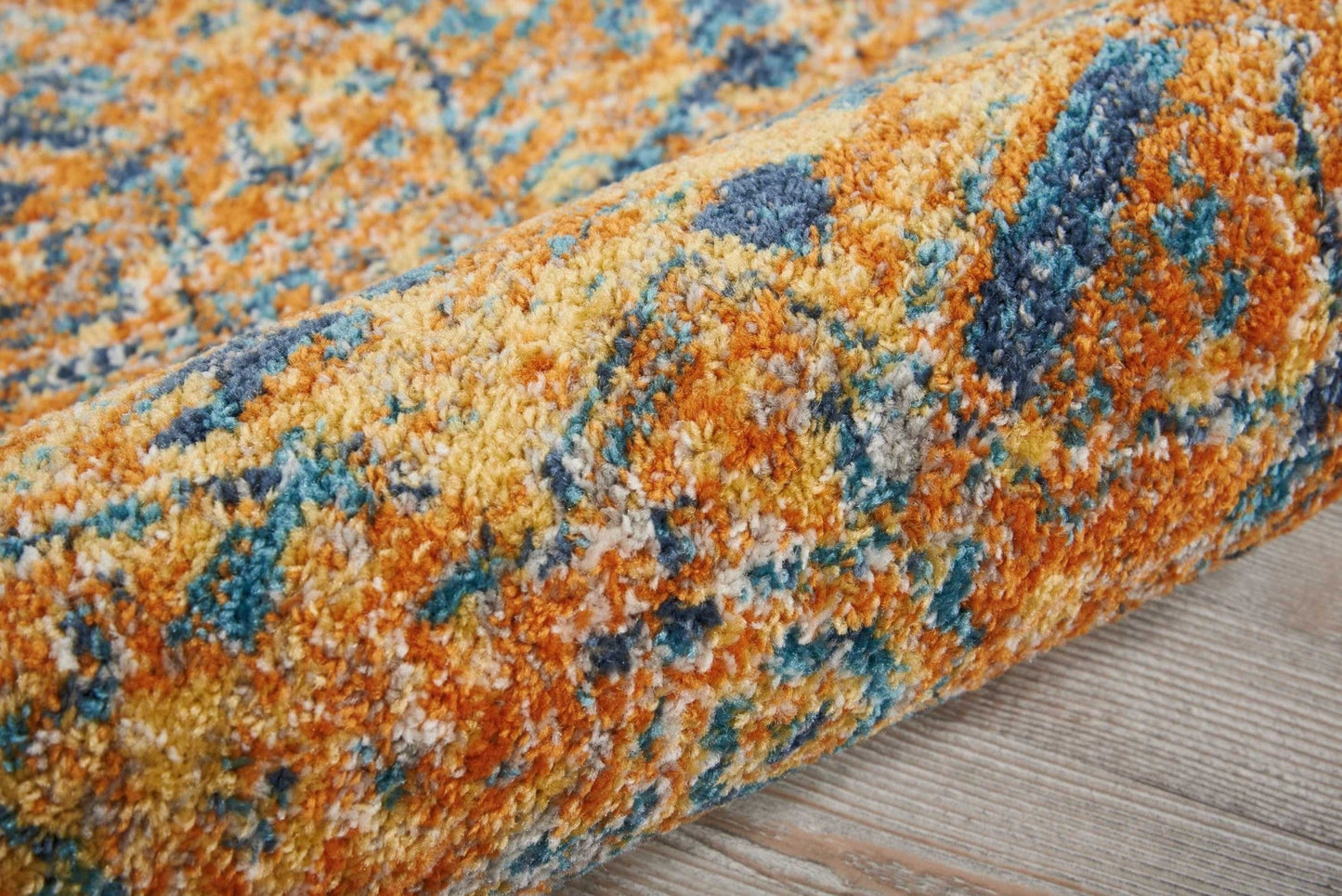 HomeRoots 2' x 6' Gold and Blue Antique Runner Rug