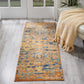 HomeRoots 2' x 6' Gold and Blue Antique Runner Rug