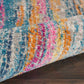 HomeRoots 2' x 6' Gray Colorful Abstract Stripes Runner Rug