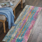 HomeRoots 2' x 6' Gray Colorful Abstract Stripes Runner Rug