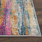 HomeRoots 2' x 6' Gray Colorful Abstract Stripes Runner Rug
